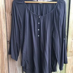 Intro Navy Flowy Blouse